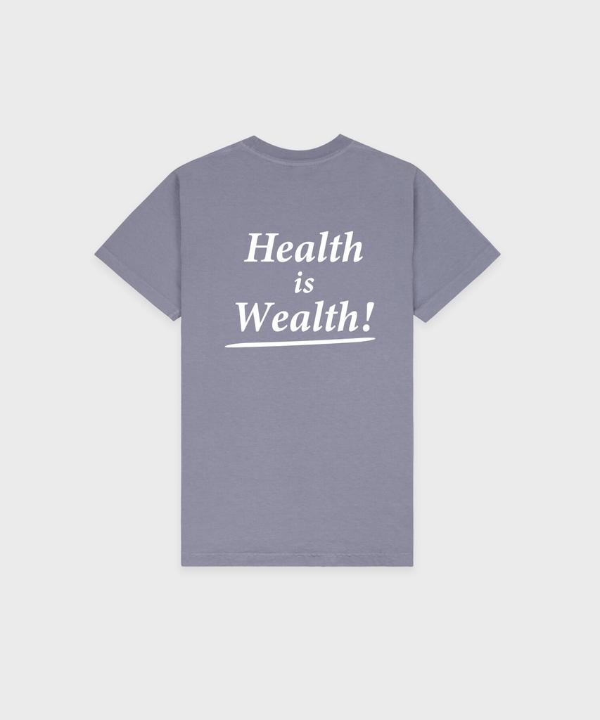 SPORTY&RICH Health Is Wealth T-Shirt Unisex - Faded Indigo R265Aut008