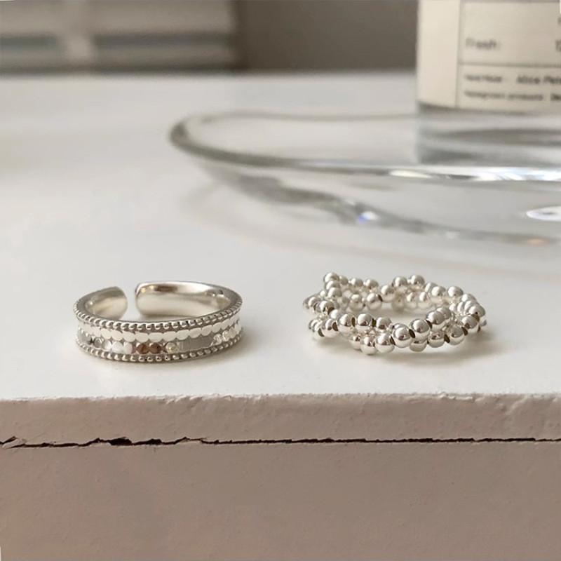 Modischer Geometrischer Design Perlenring Für Damen Mit Eleganter Verstellbarer Passform