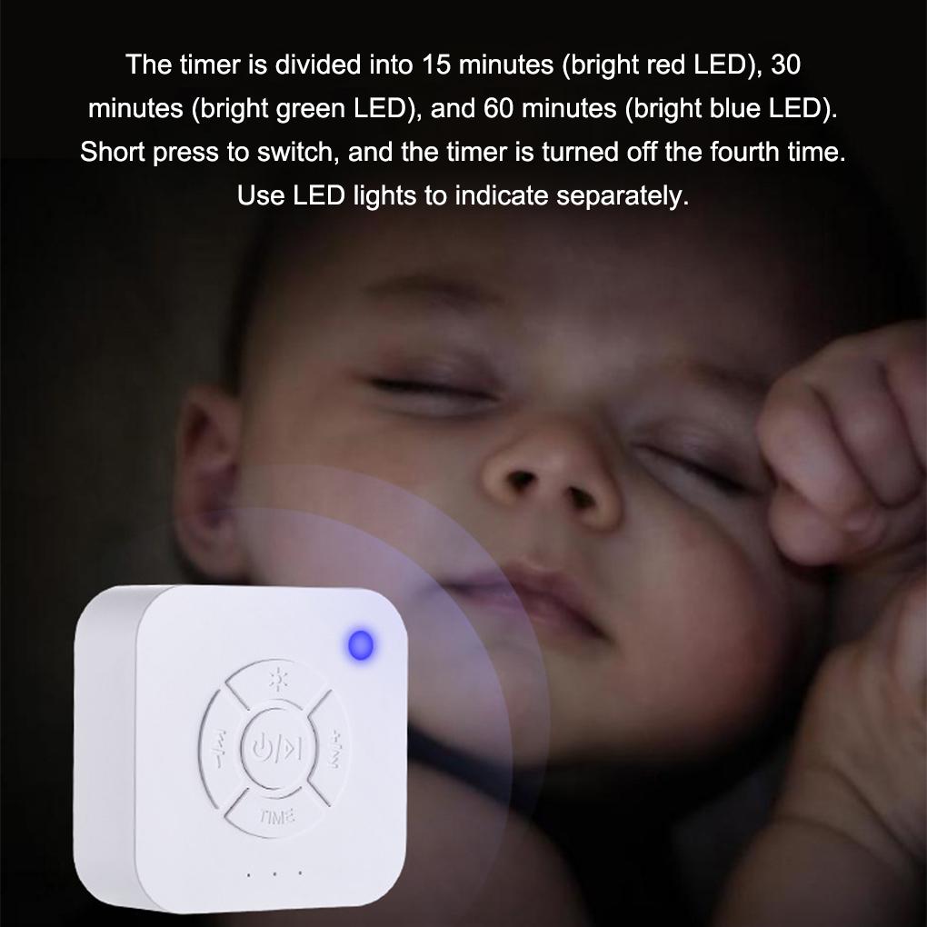 White USB Charging Sleep Sound Machine For Office Travel With Timed Shutdown Function Lightweight