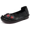 Fashion New Spring Summer Genuine Leather Shoes Women Flats Flowers Soft Flat Cow Leather Shoes Blue Black White Yellow Red D419