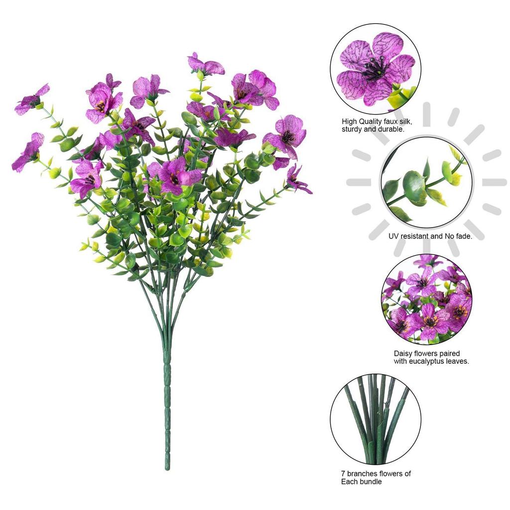 Künstliche Fake-Blumenpflanze für den Außenbereich, Frühlingsdekoration, Sträuße aus Imitation-Kunststoffpflanzen-Dekoration für den Außenbereich, Nicht verblassende Straußdekoration