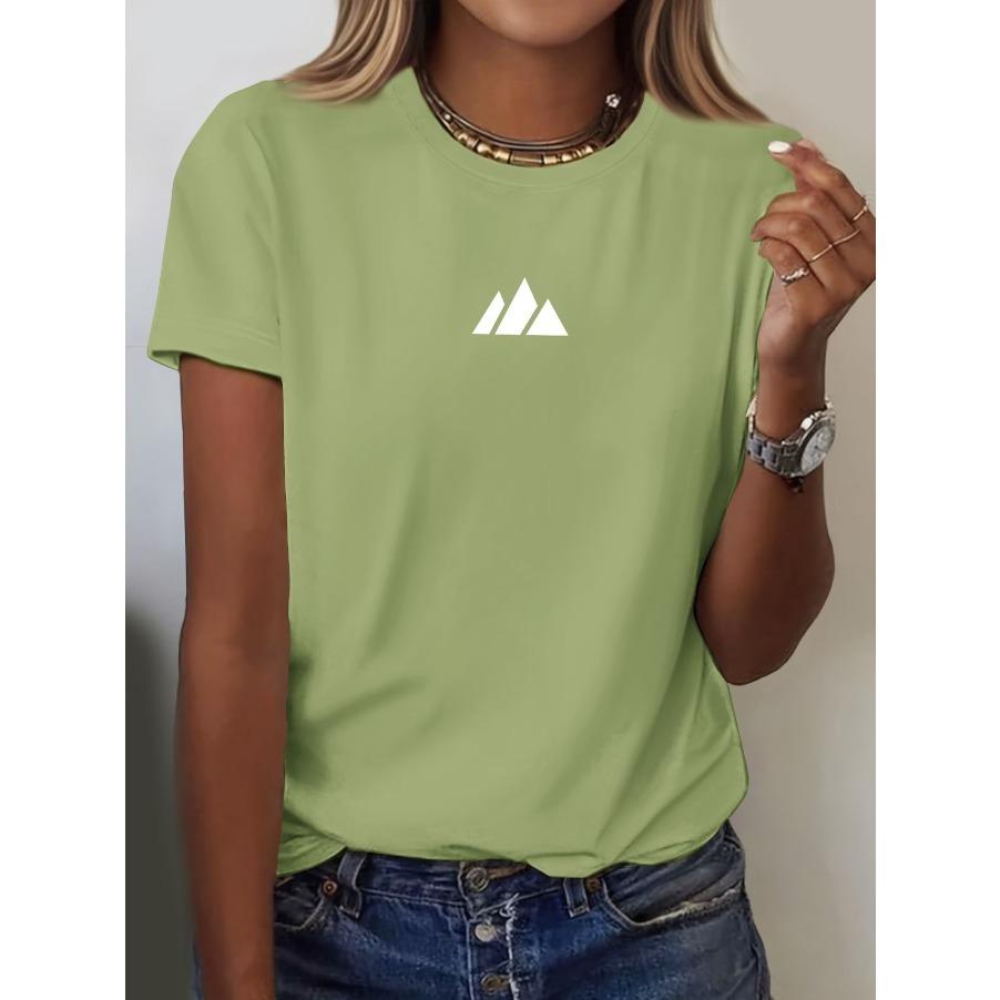 100% Cotton Short Sleeved T-shirt for Women Summer, Fashionable, Comfortable, Breathable, Round Neck Casual Top