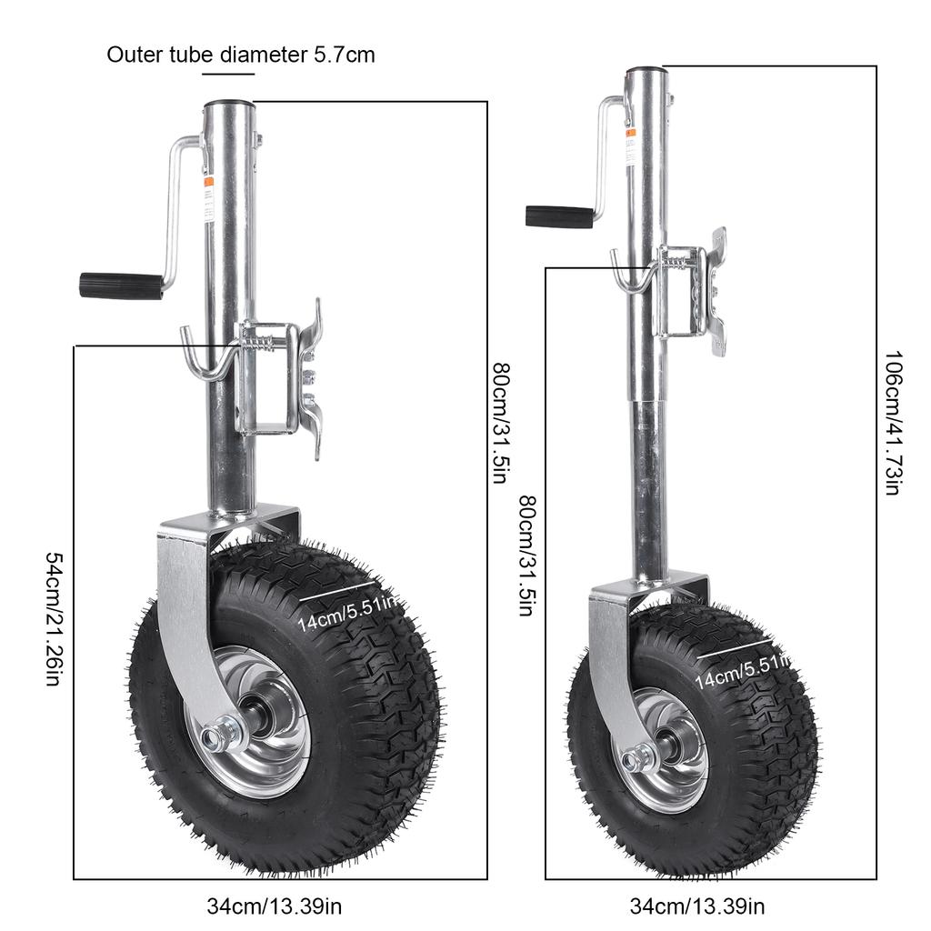 Trailer Jack with Wheel 2000 Lbs Capacity Heavy-Duty Bolt-Fixed Swivel Tongue Jack 11in Vertical Load Fit for RVs Boats
