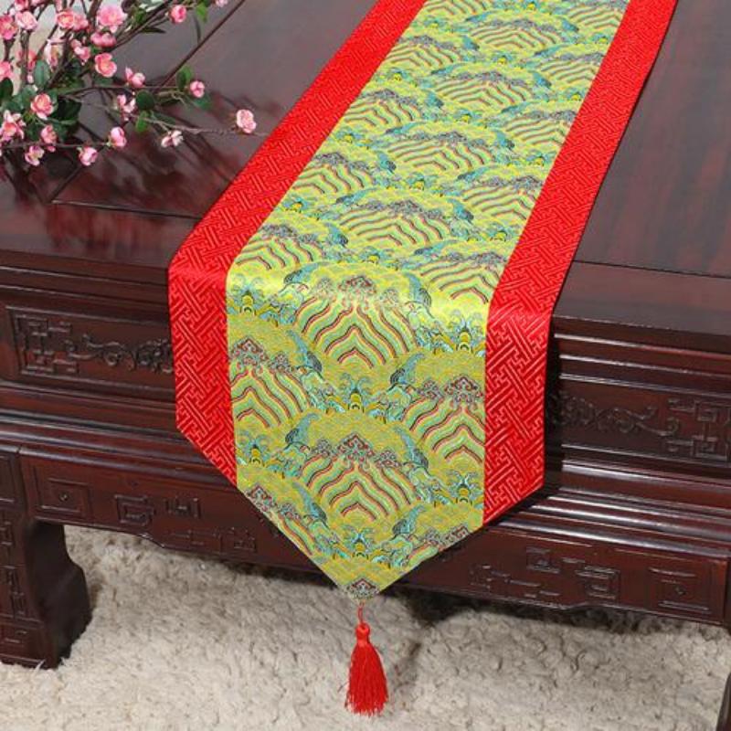 Steagul de masă de țesut din brocart chinezesc Moda simplu Steagul de masă rurală Tesatura de masă de ceai Tesatura de masă pentru masă