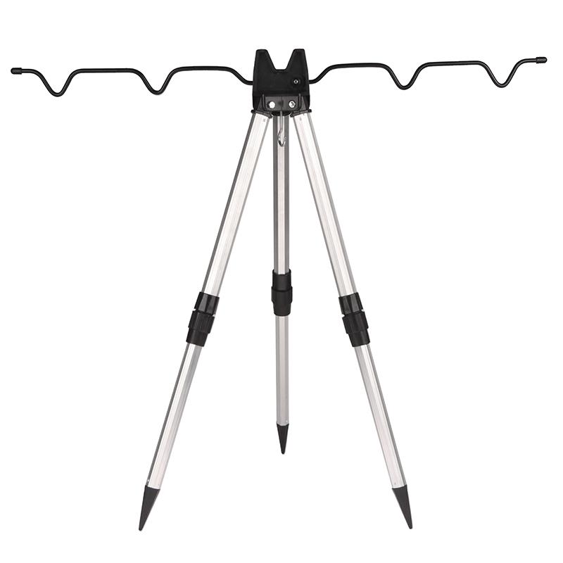 1Pc Telescopic Bracket Holder Sea Pole Support Frame 3-Fold Aluminum Alloy Fishing Rod Rest Base Load-Bearing Tripod Stand