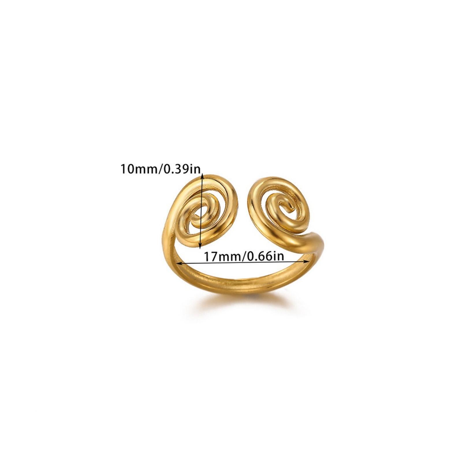 

1 Piece Stylish Exquisite 304 Stainless Steel Open Adjustable Rings Heart Dolphin 18K Gold Plated For Women Gift
