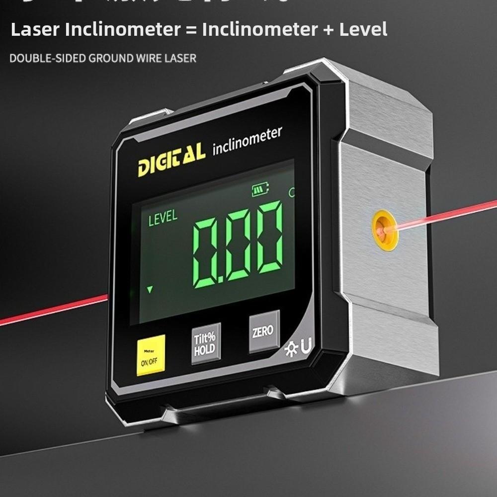 Digitalt display Vinkelmåler med fire sider Tiltvinkelboks Vinkelmåler Elektronisk vater Laser