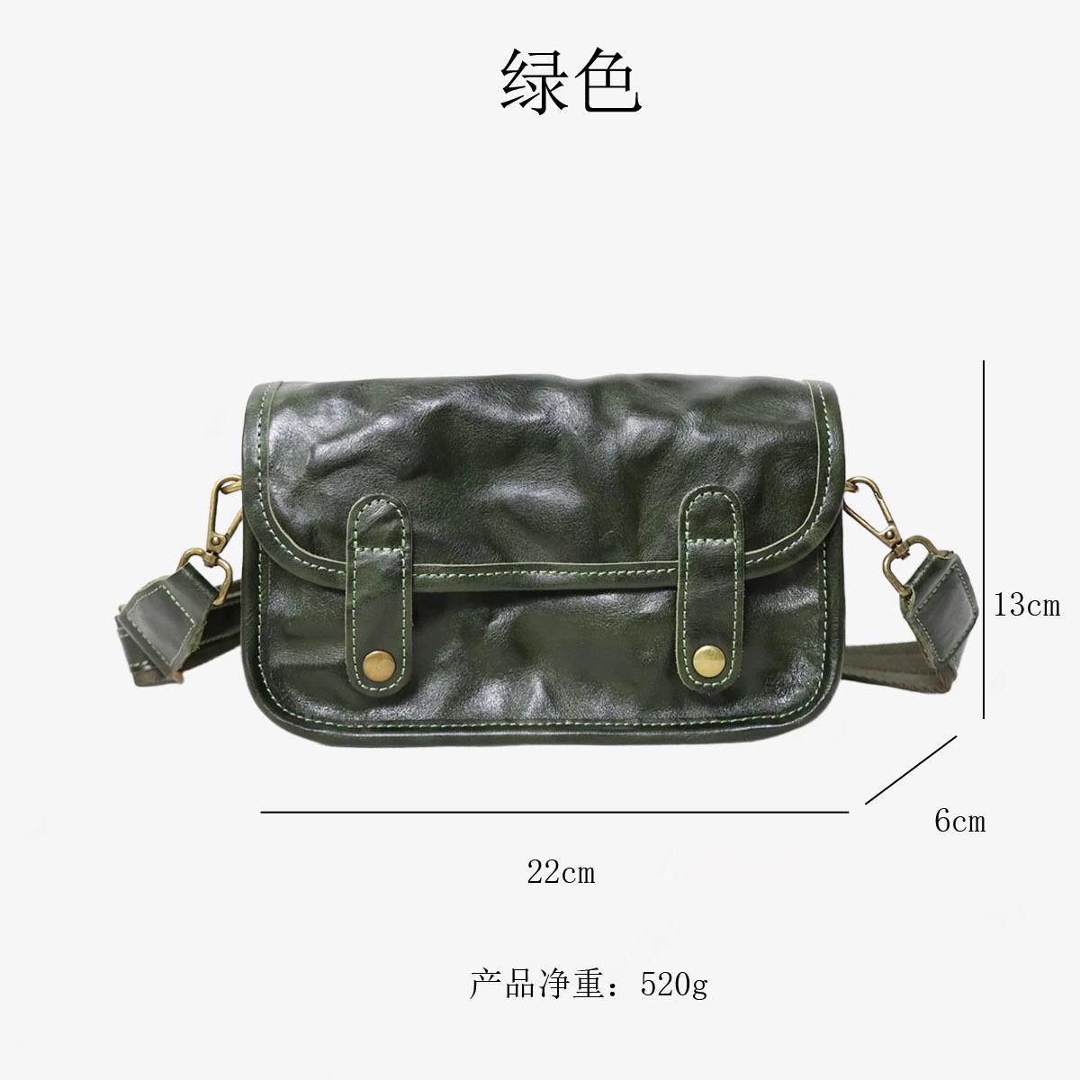 

2025 new leather women s bag retro original high-end bag female mailman bag shoulder messenger bag genuine leather women s bag зелёный