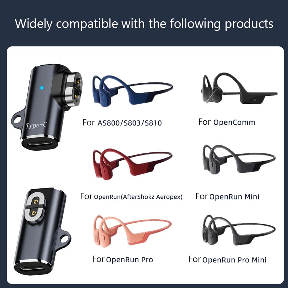 Pro nabíjecí adaptér Shokz OpenRun USB TYPE-C magnetický nabíjecí adaptér pro sluchátka s kostním vedením AfterShokz Aeropex/OpenComm