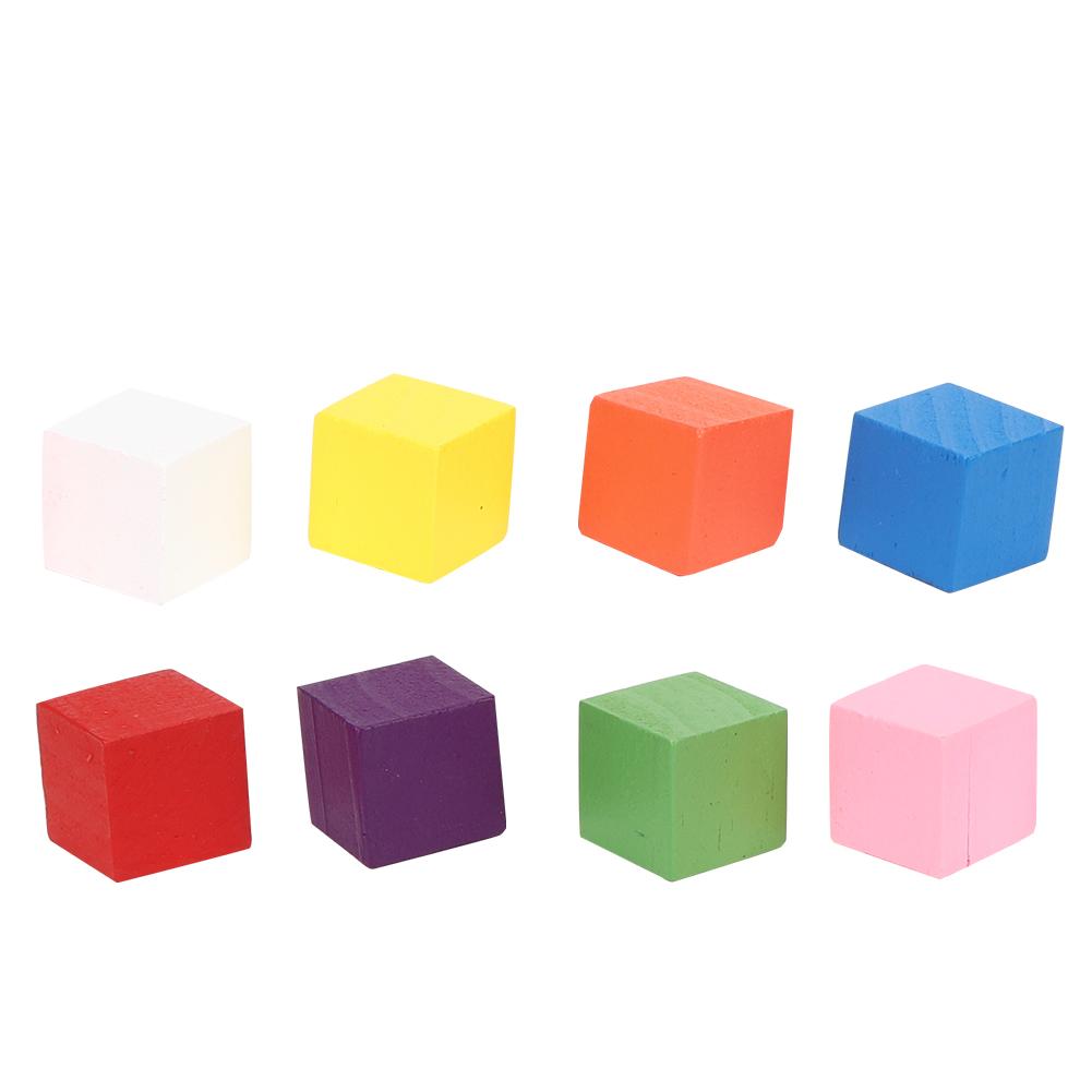 2 Sets Colored Block Set Pine Wood Children Geometry Enlightenment Early Education Toy25Pcs Colored Block 25mm