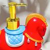 Practical Soap Container Dispenser Horse Design Hand Lotion Shower Dressing Table Holder Gel Bottle with Golden Pump Head Bathroom Accessory Metal