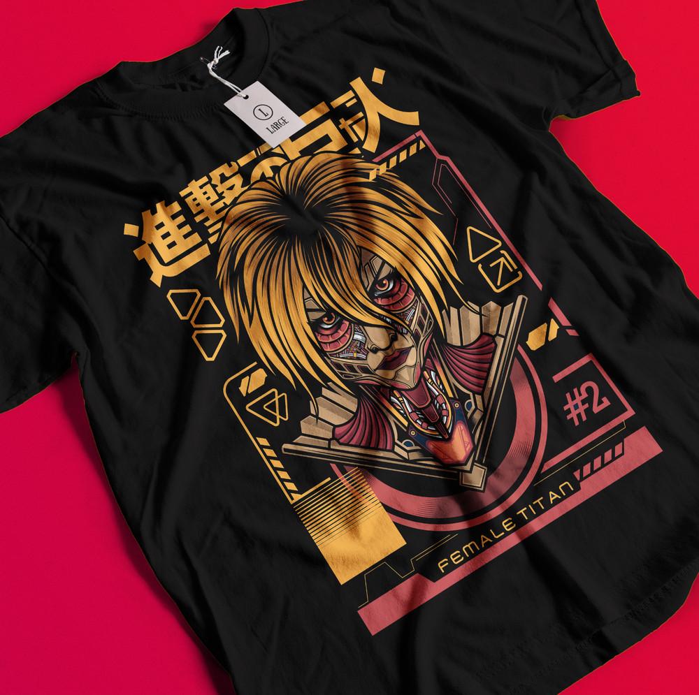 

Attack On Titan Shirt Female Annie Tshirt Levi T-Shirt AOT Eren Mikasa Hange Tee BB1580 L
