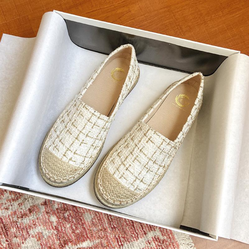 

Женские эспадрильи на толстой подошве: Ароматные лоферы для весны, лета и осени - плоские, ленивые, обувь для вождения на один шаг 37 белый