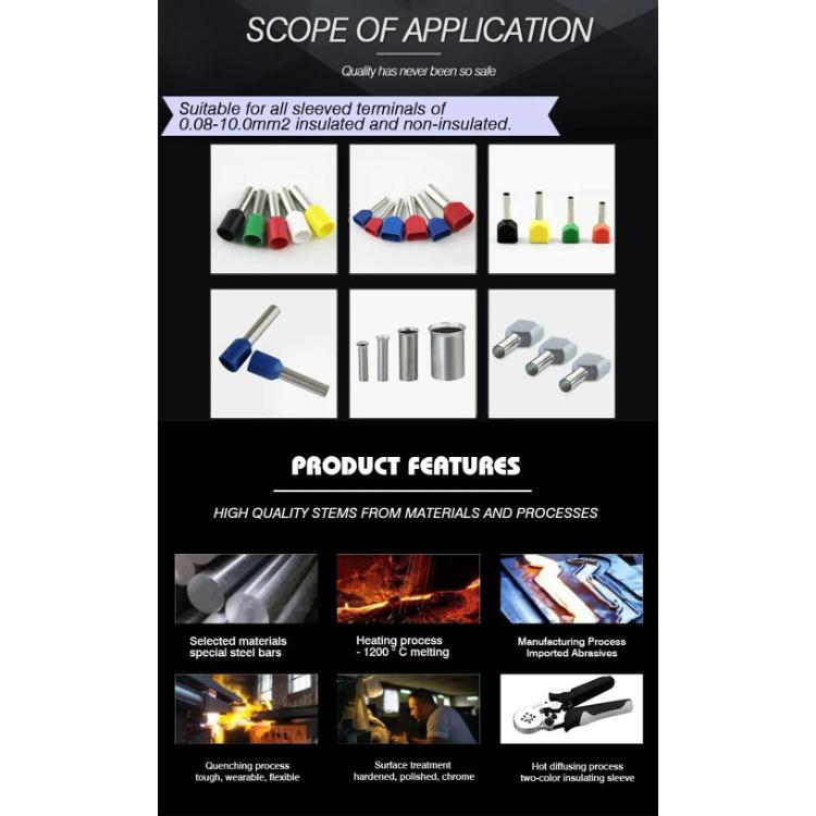 100PCS Insulated Ferrules Crimp Terminal Cord End Wire Connector E0508 E7508 E1008 E1508 E2508 Electrical Wire Terminal