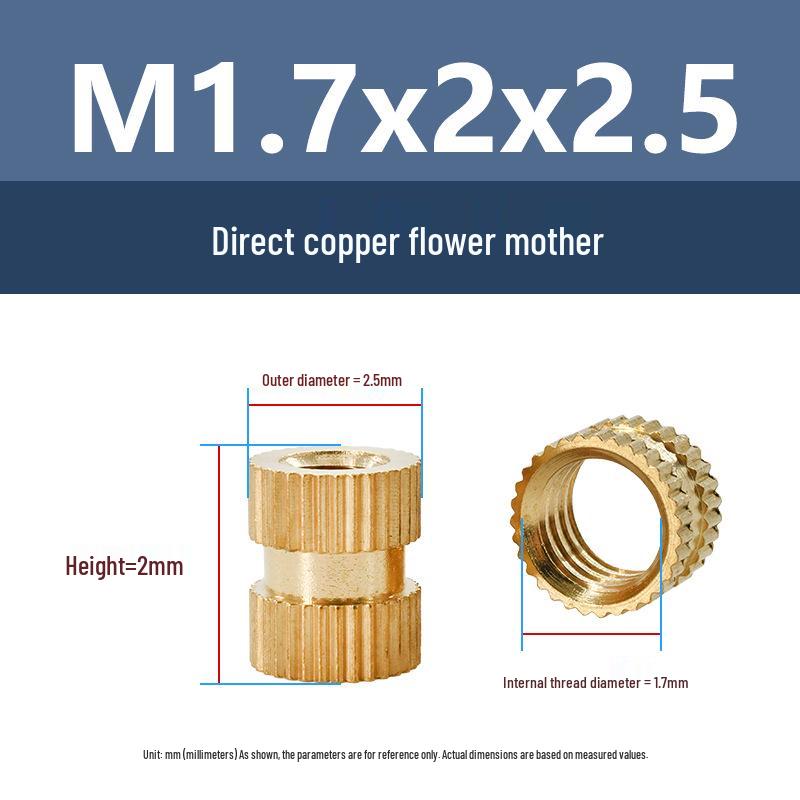 M1-M10 Knurled Brass Heat Insert Nut for Injection Molding