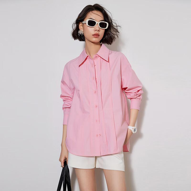 Женская плиссированная свободная хлопковая рубашка Bailuyu L
