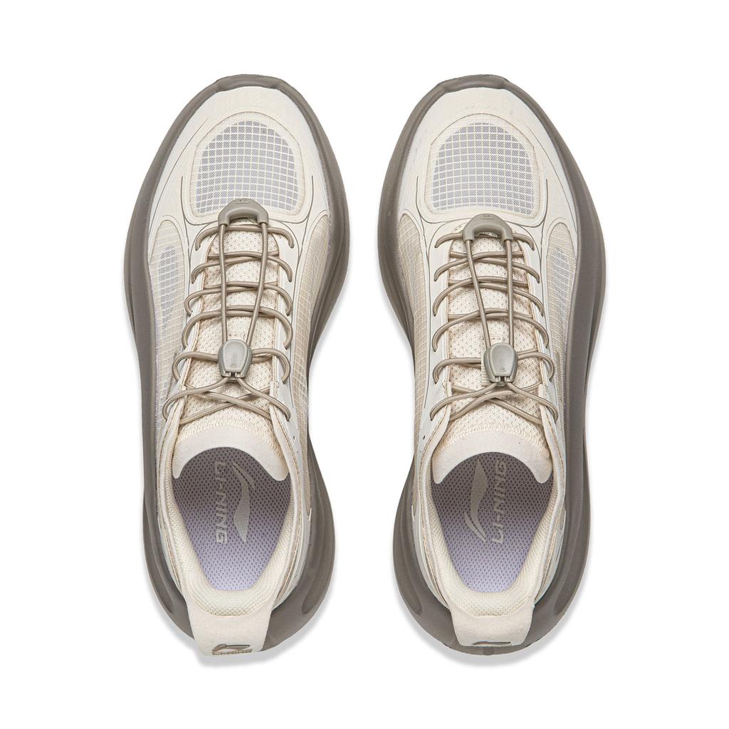Li Ning Cushioning Slip Resistant Abrasion Resistant Lightweight Low top Casual Shoes Women's Greige AGLW050-2