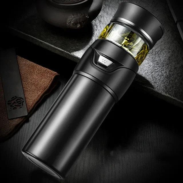 Tea Water Separation Thermos Bottle Stainless Steel Tea Strainer Thermos Infuser Tumbler Vacuum Flask With Tea Filter Two Cover