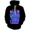 Men's Hoodies 3D Novelty Pullover Sweatshirt, Xmas Men Women Teen Boy Gifts, Black White Galaxy Print Flag
