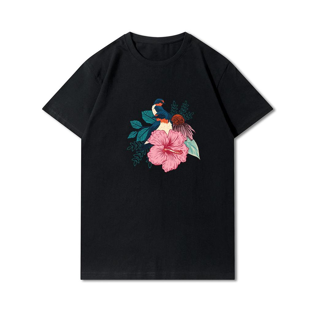 100 vzorů letní nadměrná trička pro ženy s potiskem zvířat, ležérní krátké rukávy, 100% bavlna, výstřih do O