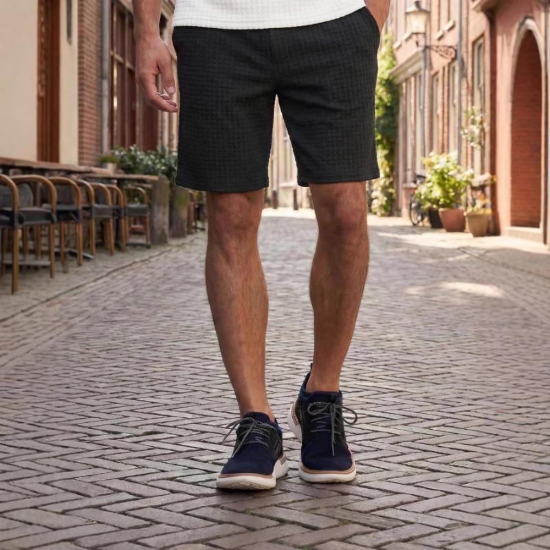 Men's Waffle Knit Textured Casual Shorts