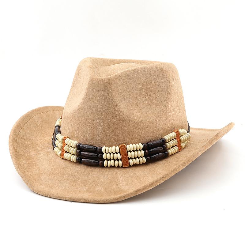 New Trendy Elegant Suede Flared Brim Fedora Retro Hats For Men And Women Outdoor Travel Jazz Hats Ethnic Style Cool Cowboy Caps