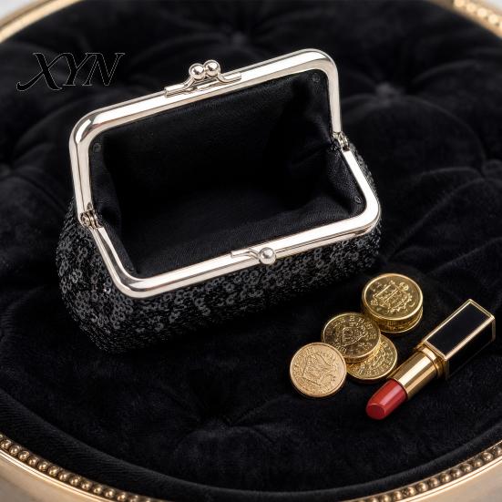 Colorful Sequin Wallet Women Coin Purse, with Metal Hinge And Kiss-lock Design, Lightweight Portable Travel Pouch Mini Wallet, Sequined Glitter