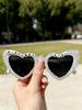 2026 Glitter Heart Sunglasses For Women Birthday Girl Bride To Be Letter Decor UV400 Protection Party Shades KJ196