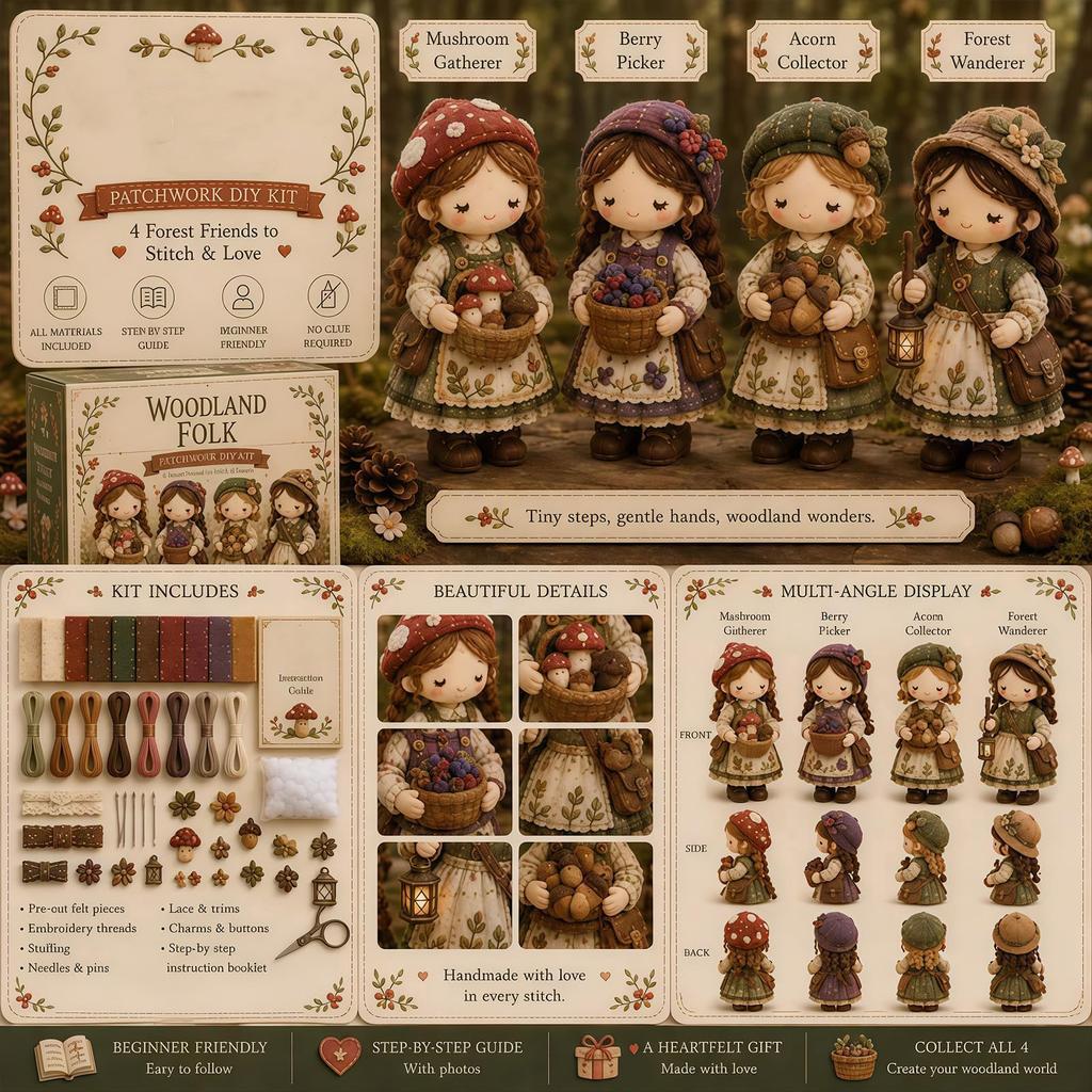 DIY Patchwork Puppen-Set für Mädchen Kreatives Nähset
