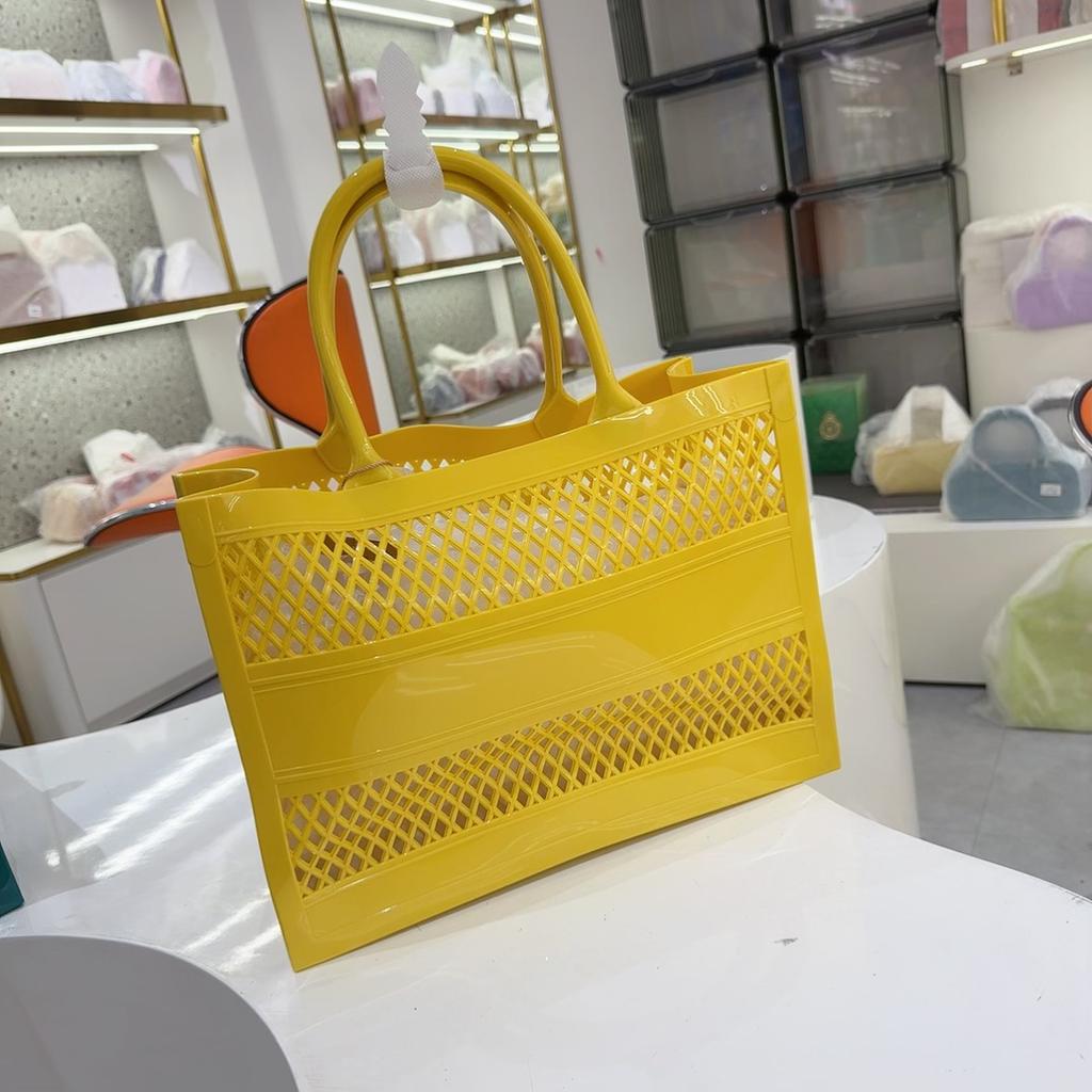 Cesto della Spesa Estivo Borsa Portatile in Gelatina Cesta di Grande Capacità Cesta portaoggetti Borsa da Spiaggia Grande Vuota