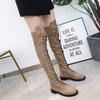 New Women's Over-the-Knee Round-Toe Martin Boots, Size 43 - Stylish European & American Design, Flat-Bottomed, In Stock