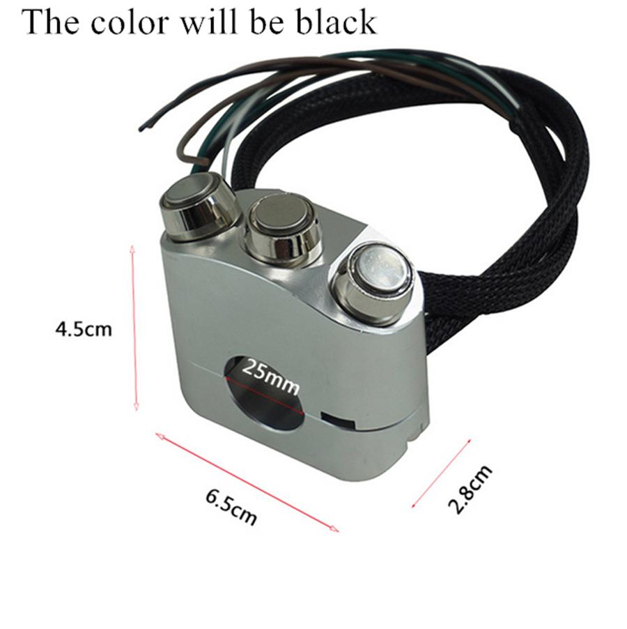 25MM LED CNC Vintage Motorcycle Handlebar Mount Switch Handlebar Control Switch