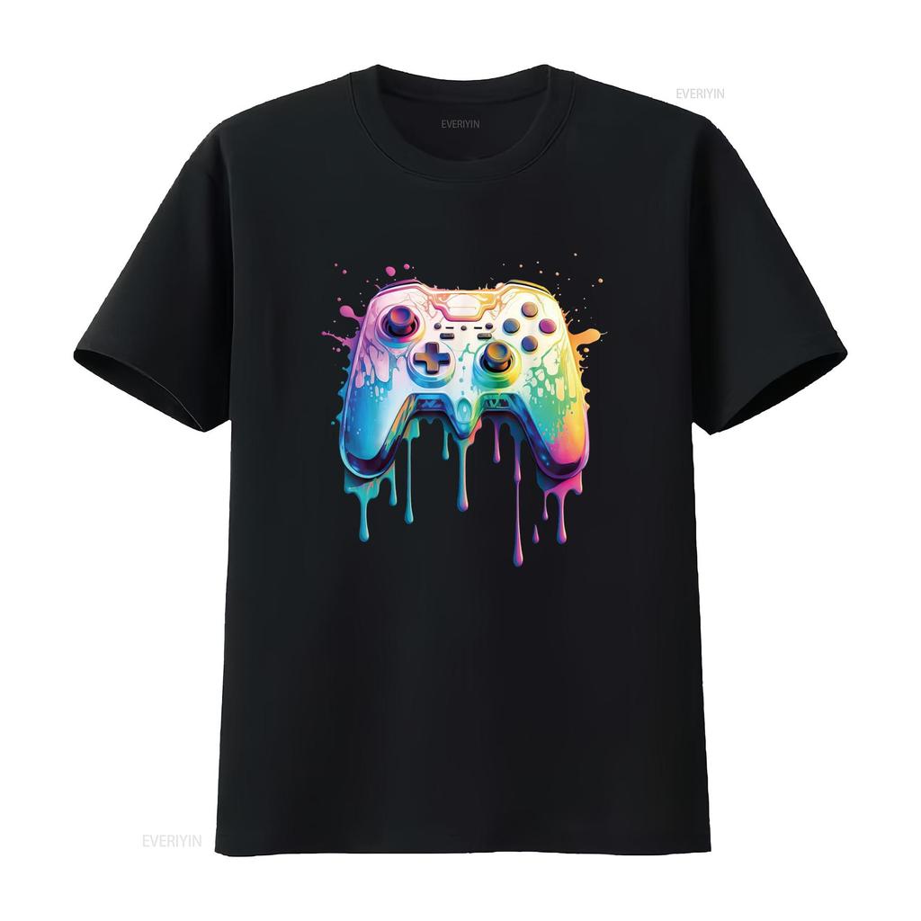 Gamer Video Game Colorful Lover T Shirt vintage Washed Breathable Top For Everyday Wear Soft Casual Stylish homme Unisex