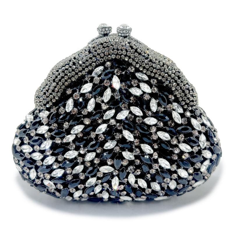WHTUOHENG Blue Crystal Evening Bag Women Diamond Bridal Purse Party Handbags Lady Rhinestone Clutches Metalic Minaudiere Bags