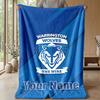 Warrington Wolves Custom Flannel Throw Blanket Print Your Name Text Soft Warm Blanket Holiday Present