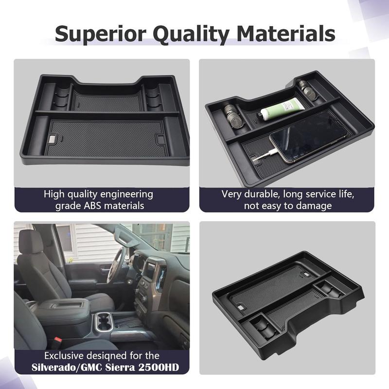 Middle Center Console Organizer Tray For - Chevy Silverado/GMC Sierra 1500 Full Console w/Bucket Seats Only Hidden Cover