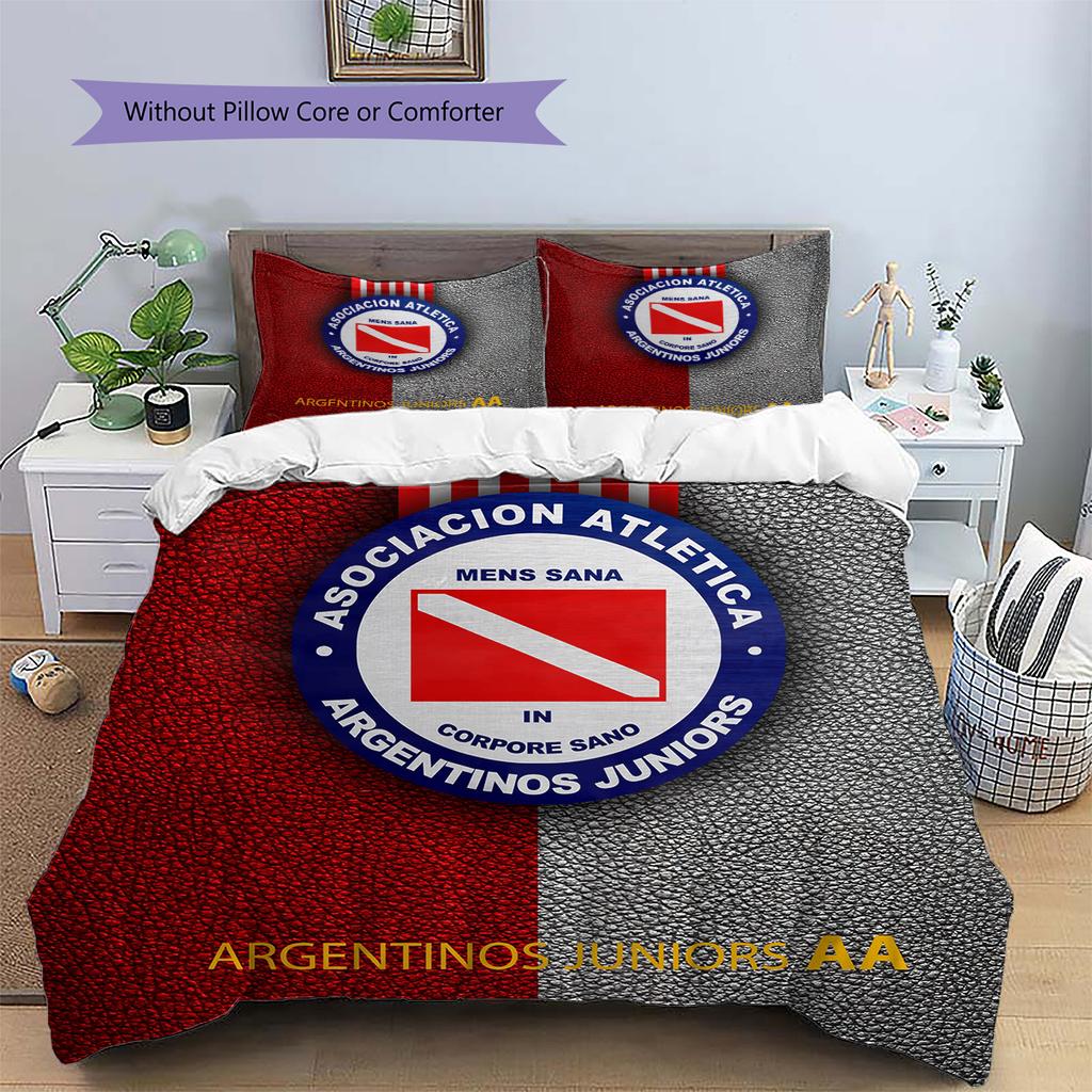 Argentinos Juniors Pattern Bedding Quilt Set Home Decoration Gift (1 * Duvet Cover + 2 * Pillowcase Without Core)