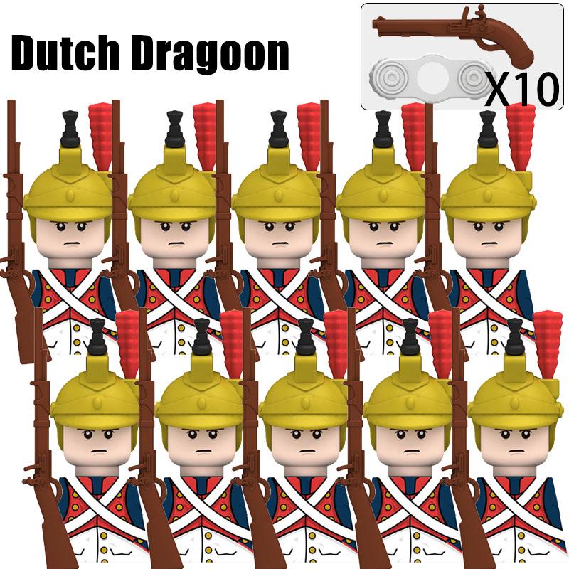 Kids Toys Napoleonic Wars Building Blocks 10pcs/lot Fusilier Lancer Soldiers Mini Action Figures Toys For Kids Christmas Gifts