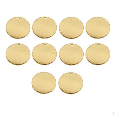 10 Parça Metal Daire Boş Para Damgalama Charms Etiketi Kolye