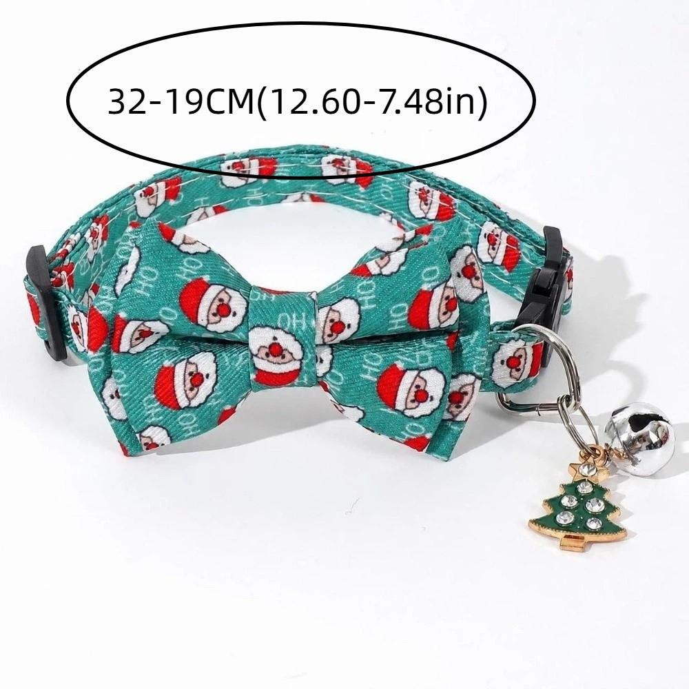 Adjustable Christmas Cat Collar Detachable Safety Breakaway Collar Pet Bow Tie Collar Daily
