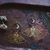Bohemian Moon Moth Hollow Victorian-Style Earrings