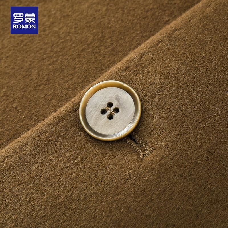 ROMON Men's 100% Wool Double-Faced Mid-Length Overcoat