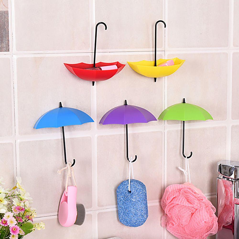 Punch-free Creative Key Clothing Hanger Wall Door Kitchen Organizer Wall Hook Umbrella Hook Storage Rack Home Decorative