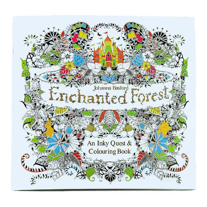 Colouring Adult Kids Book Therapy Stress Relieving Garden Modern Arts Pattern