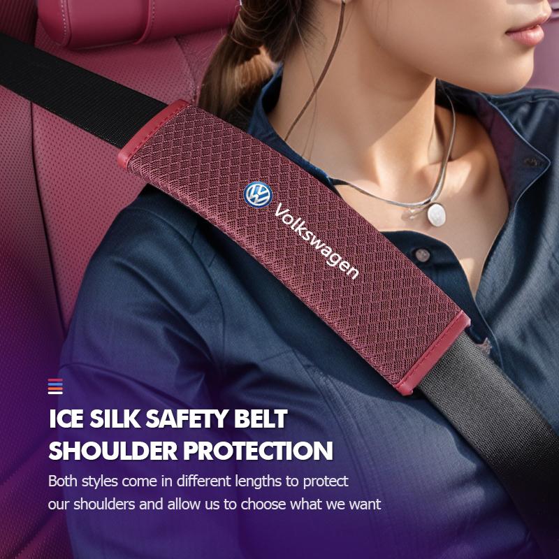 137Car Safety Seat Belt Harness Shoulder Adjuster Pad Cushion For Volkswagen Scirocco Jetta Beetle Golf 4 5 6 Passat Polo B5 B6