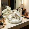 3d Printed Ornament Vintage Style Dragon Jewelry Tray Coiled Figurine Key Bowl Fantasy Organizer Dish Desktop For Earrings Necklaces Creative Decor