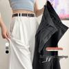 2026 Spring/Summer Women's High-Waisted Wide-Leg White Pants - Casual, Slimming, Lazy Style