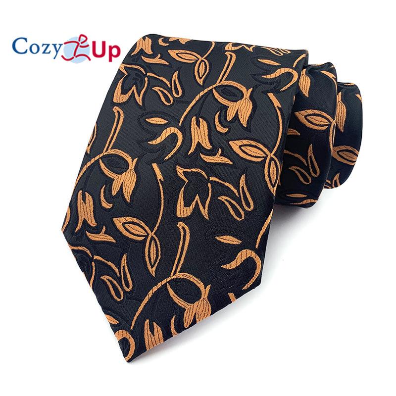 Cozy Up 3,15"(8 cm) Modische gestreifte Paisley-Krawatte für Herren, karierte Blumenkrawatte für Hochzeit
