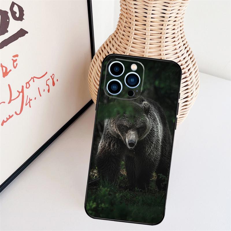 Grizzly Bear Phone Case For iPhone 16 Pro Max 14 13 12 11 15 17 Pro Max mini 15 16 Plus 16e Back Cover