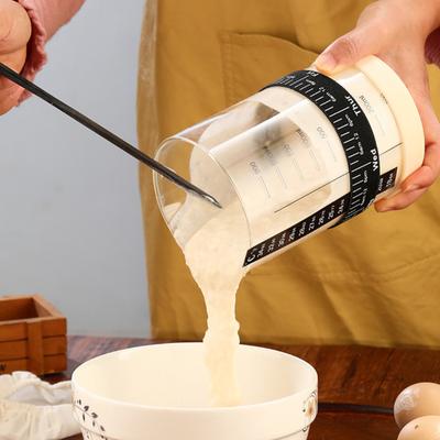 Sourdough Starter Jar Kit Large Capacity Wide Mouth BPA Free Food Grade Easy To Clean Multifunctional Glass Jar Sourdough Container